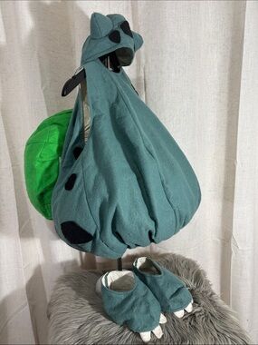 Kids Pokemon Bulbasaur Handmade Costume Set with Detachable Green Bulb